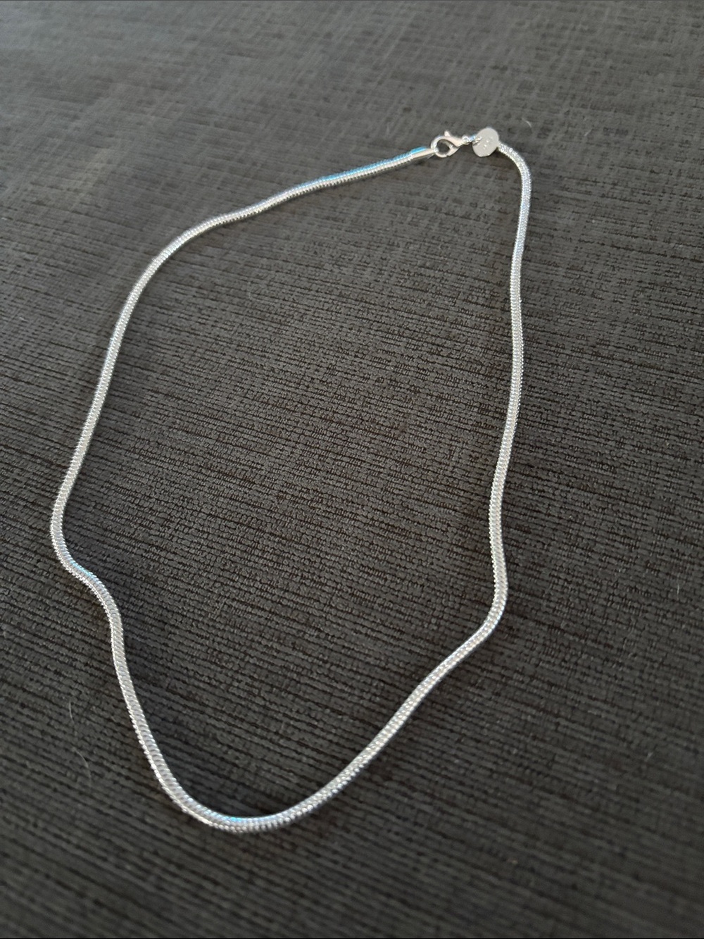 Sterling Silver Snake Chain Necklace - White 925 tag. 18 inch